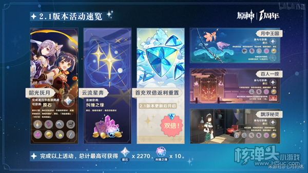 原神2.1活动可获取原石数量介绍