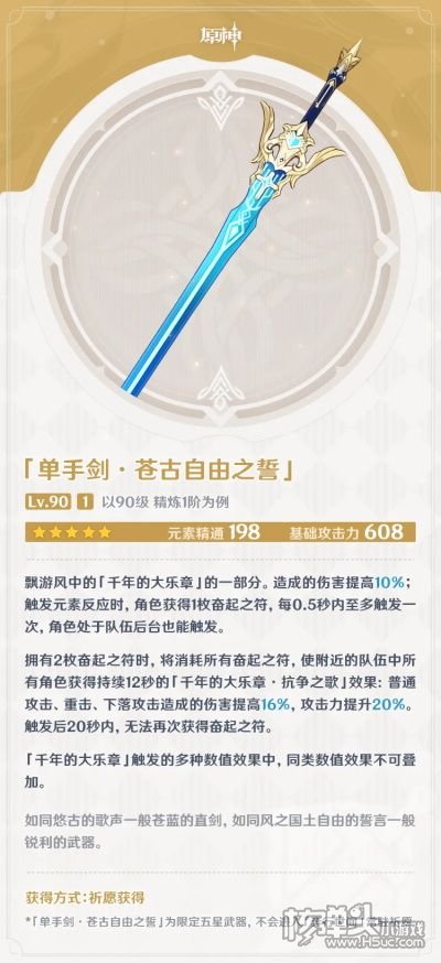 原神苍古自由之誓突破材料汇总 五星高属性