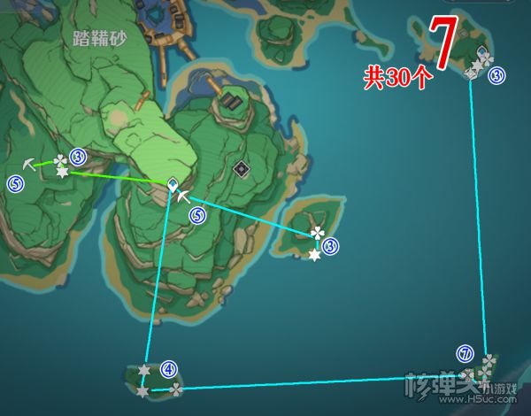 原神2.0版本132个紫晶块位置与跑图路线分享