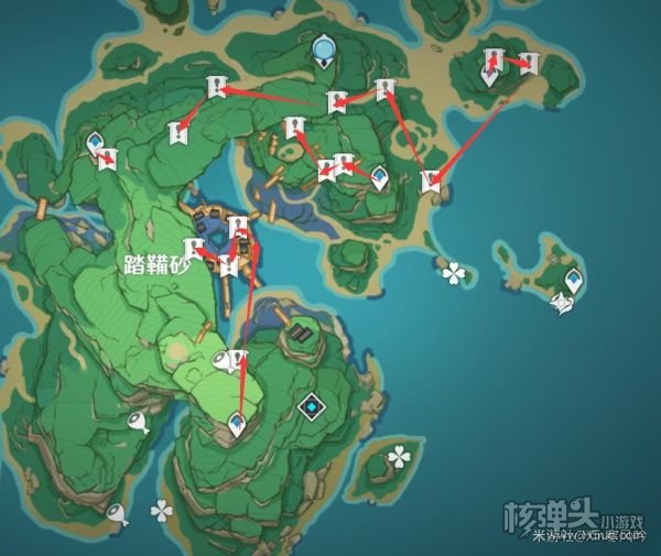 原神稻妻圣遗物调查点高效探索路线分享