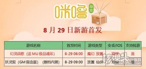 咪噜手游平台8.29新游推荐:幻灵战歌妖灵契首发上线