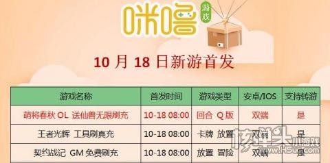 咪噜BT游戏盒10.18新游下载:萌将春秋OL王者光辉上线
