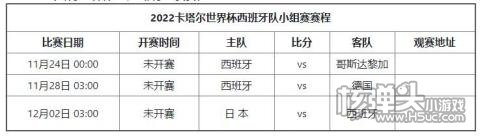 2022卡塔尔世界杯之西班牙队球员身价及赛程介绍
