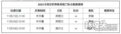 2022卡塔尔世界杯之英格兰队球员身价及赛程介绍